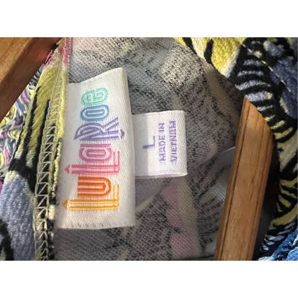 Lularoe Women’s Size Large Fit and Flare Dress Multicolor Floral Short Sleeve - Picture 10 of 16